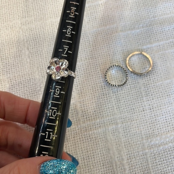 💐5/25 3 ring lot flower simple band stacking set - Picture 9 of 10